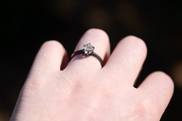 Raw Gemstone jewelry , Raw Diamond Ring, Handmade Engagement Ring, unique - Picture 9 of 9